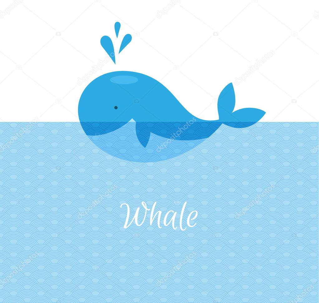 Blue whale with sea