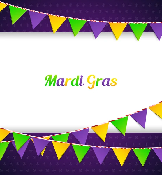 Mardi Gras fond avec des drapeaux — Image vectorielle