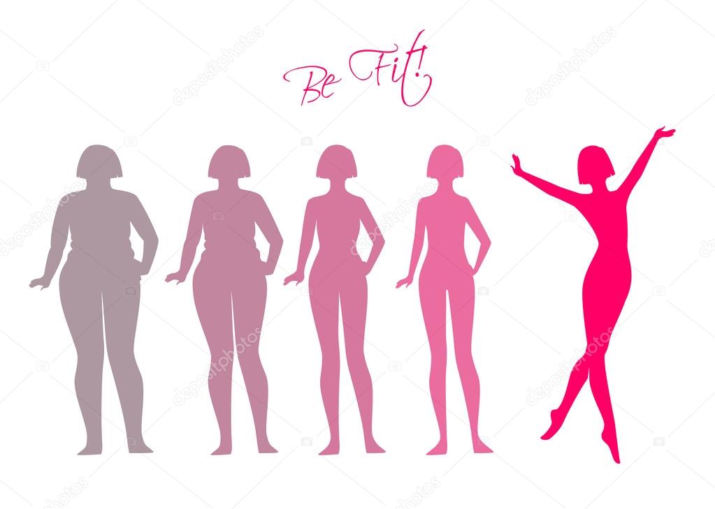 Be fit, woman silhouette images