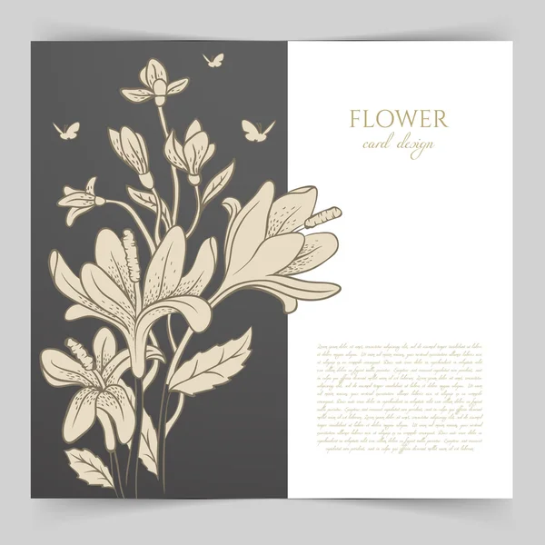 Card template with floral — Stock Vector