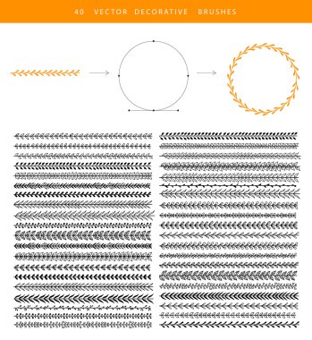 Herhangi bir tasarım için dekoratif fırçalar
