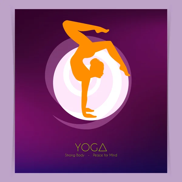 Mujer haciendo asanas de yoga — Vector de stock