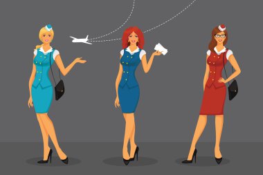 Hostes üniforması giyen kız