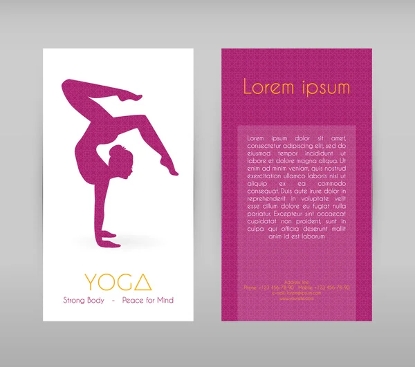 Femme faisant du yoga asanas, flyers — Image vectorielle