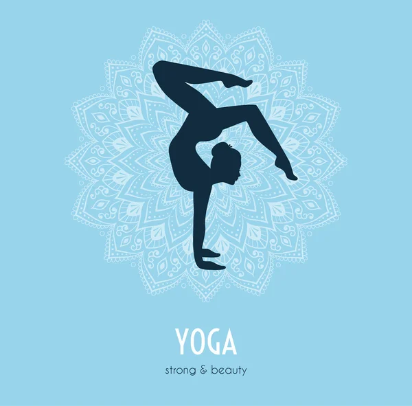 Femme faisant du yoga asanas — Image vectorielle