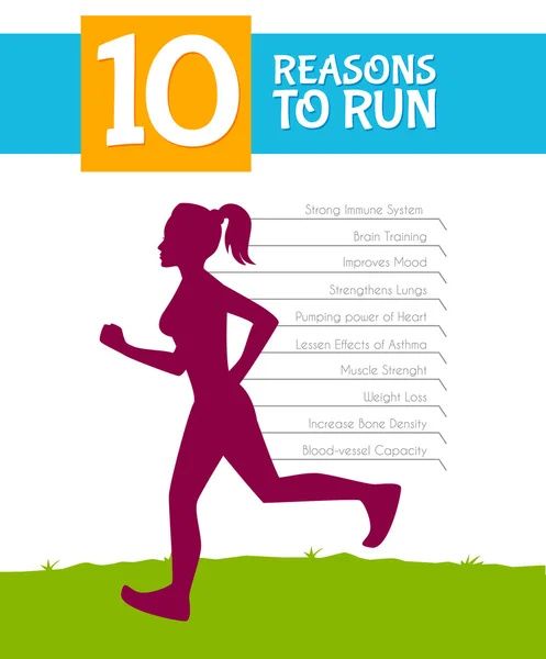 10 top reasons to run — Stock Vector