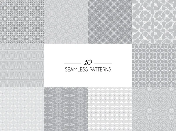 Set of geometric seamless patterns — Stock Vector