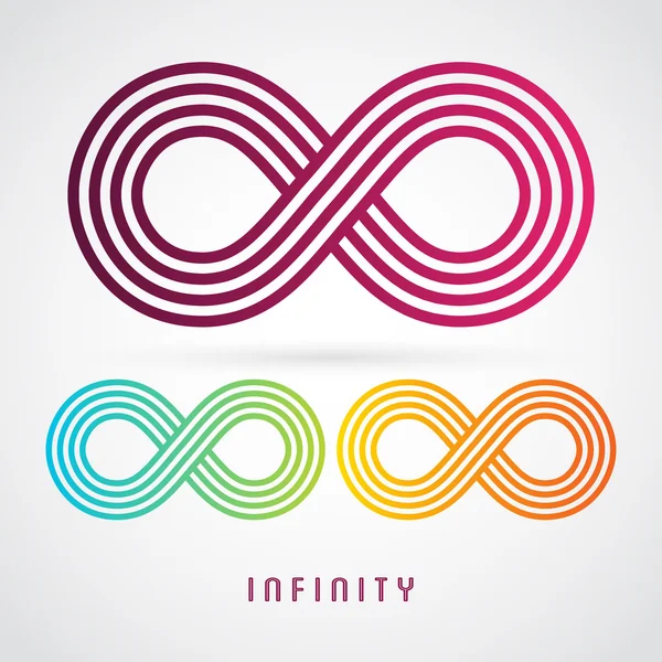 Infinity sign, different colored — Stock Vector