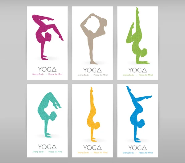 Donne che fanno asana yoga — Vettoriale Stock