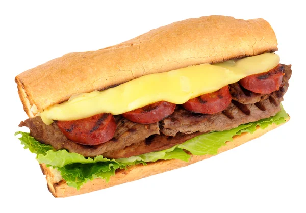 Sandwich au steak et chorizo — Photo