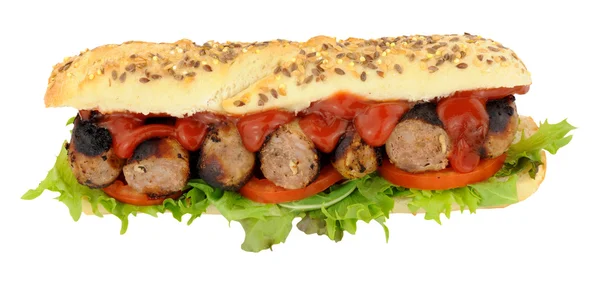 Worst en salade Sub Roll Sandwich — Stockfoto