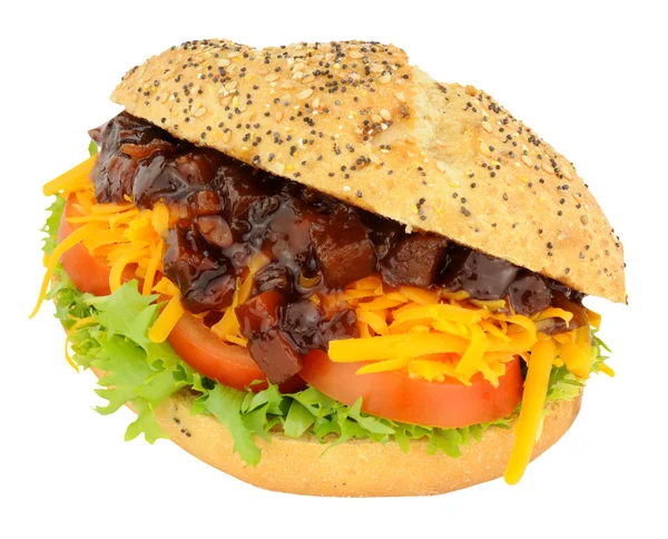 Kaas en augurk Sandwich Roll — Stockfoto