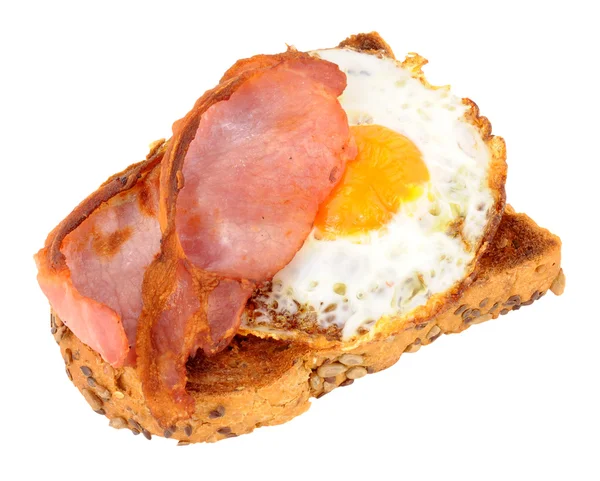 Fried Egg And Bacon On Toast — Stock Photo, Image