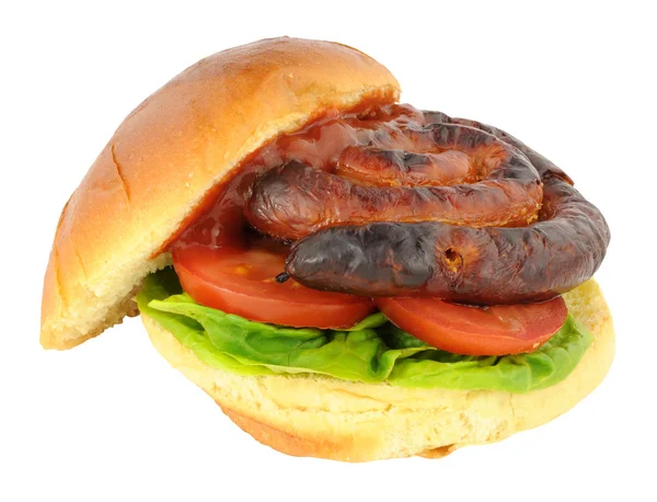 Kudrnatá salámový sendvič — Stock fotografie