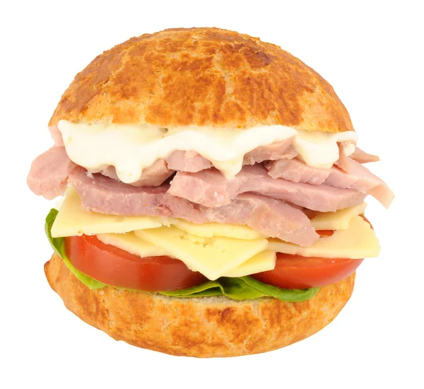 Robustní šunka a sýr sendvič Roll — Stock fotografie
