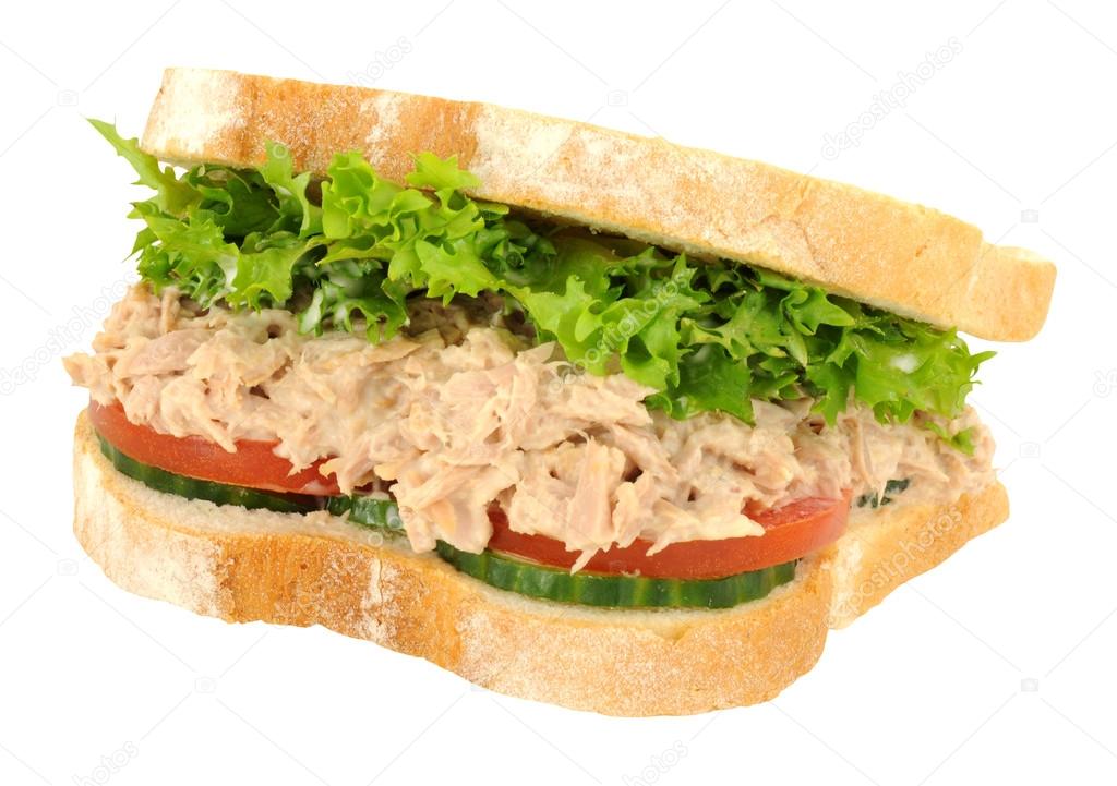 Tuna Fish Sandwich In White Sliced Bread Stock Photo by ©philkinsey