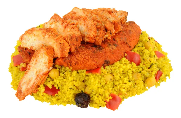 Tandoori Chicken Pieces With Couscous — Stock Photo, Image