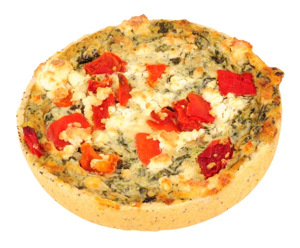 Espinafre e queijo feta quiche — Fotografia de Stock