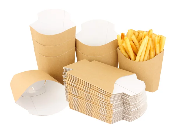 Cardboard French Fry Take Away Scoops — Stock Photo, Image