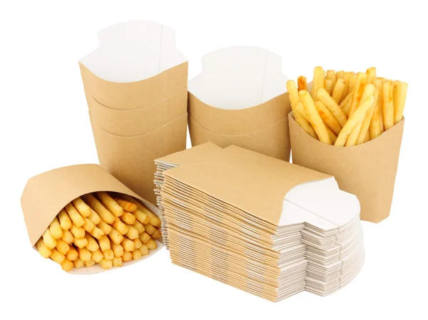 Cardboard French Fry Take Away Scoops — Stock Photo, Image