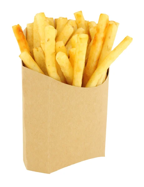 Fritos franceses em uma colher de papelão — Fotografia de Stock