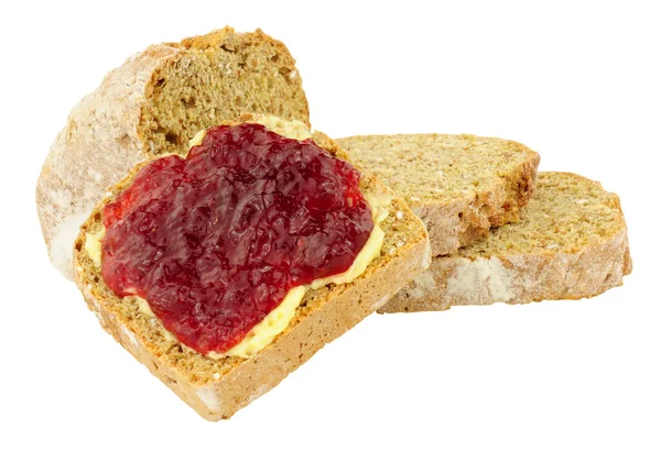 Jam And Buttered Bread — Stock Photo, Image