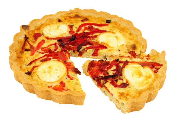 Goats Cheese And Red Pepper Quiche — Stock Photo, Image