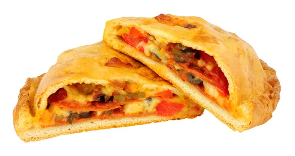 Calzone Pizza isoliert auf weiß — Stockfoto