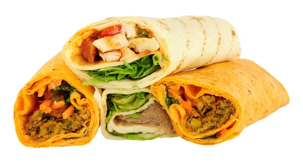 Group Of Filled Tortilla Wraps — Stock Photo, Image