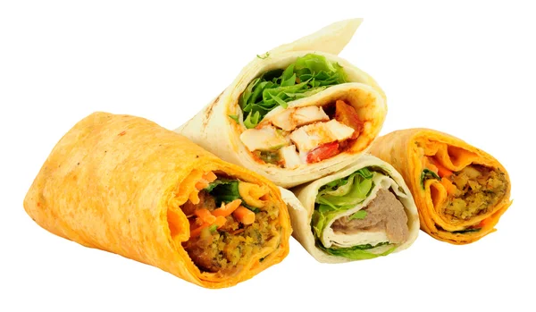 Group Of Filled Tortilla Wraps — Stock Photo, Image