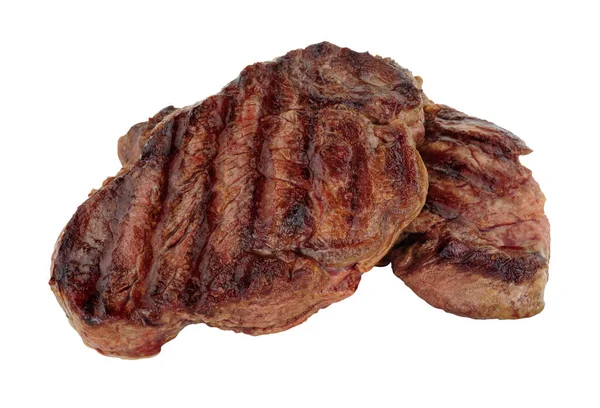 Gegrillte Saftige Rinderfiletsteaks Isoliert Auf Weißem Hintergrund — Stockfoto