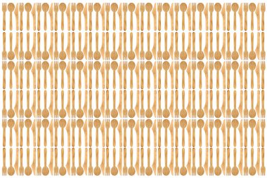 Çevre dostu tek kullanımlık ahşap çatal bıçak, çatal ve kaşık.
