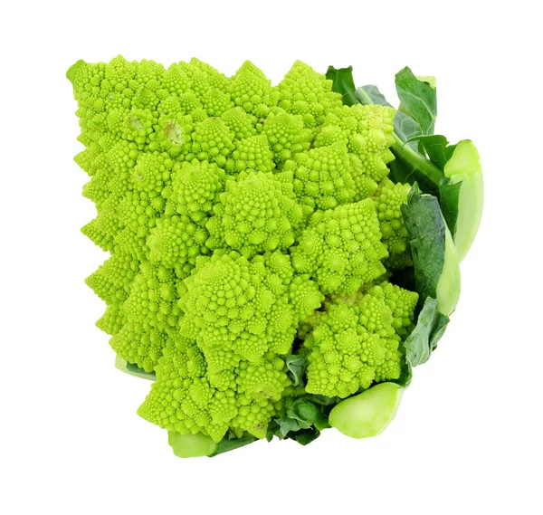 Frischer Romanesco Blumenkohl Oder Brokkoli Isoliert Auf Weißem Hintergrund — Stockfoto