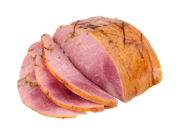 Miele Smaltato Giunto Prosciutto Cotto Isolato Uno Sfondo Bianco — Foto Stock