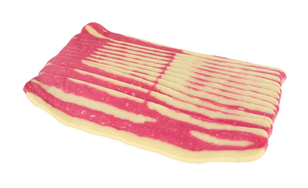Råa Kött Fria Växtbaserade Bacon Rashers Isolerad Vit Bakgrund — Stockfoto