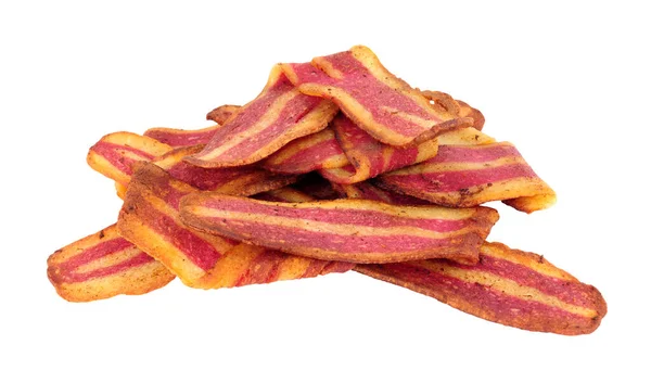 Stekt Krispig Kött Fri Växt Baserad Bacon Rashers Isolerad Vit — Stockfoto