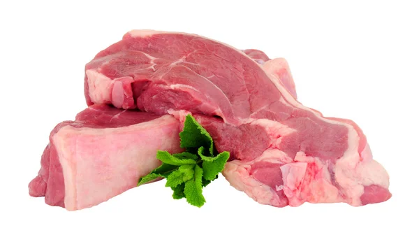 白を基調とした生ラム肉のステーキ2種 — ストック写真