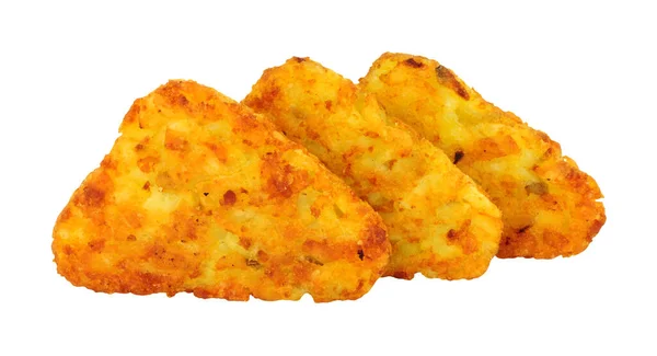 Grupp Krispig Potatis Hash Browns Isolerad Vit Bakgrund — Stockfoto