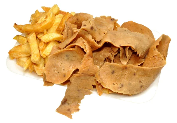 DÖNER vlees en chips — Stockfoto