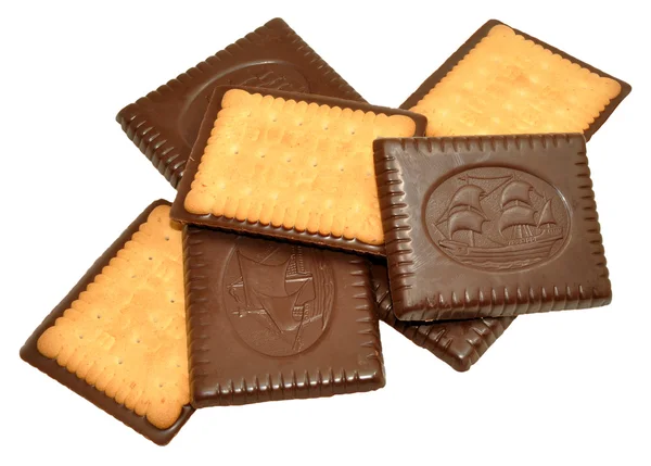 Biscoitos cobertos de chocolate — Fotografia de Stock