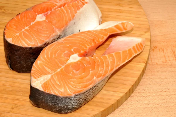 Fresh Uncooked Salmon Steaks — Stock Photo, Image