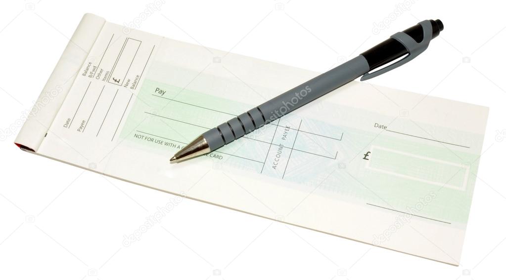 Cheque Book And Pen