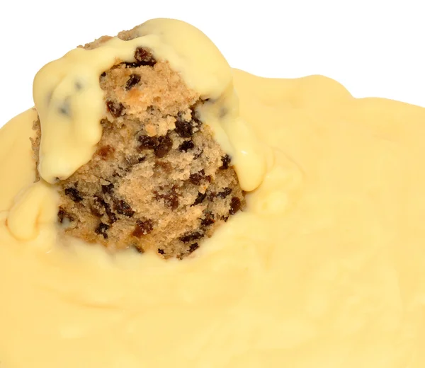 Spotted Dick Sponge Pudding — Stock Photo, Image