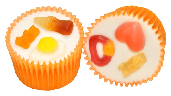 Candy Decorated Cupcakes — Stock Photo, Image