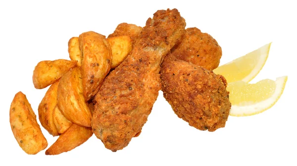 Zuidelijke gebakken kip en wiggen — Stockfoto