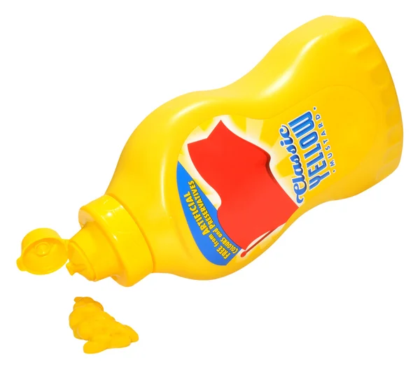 Sarı hardal şişe — Stok fotoğraf