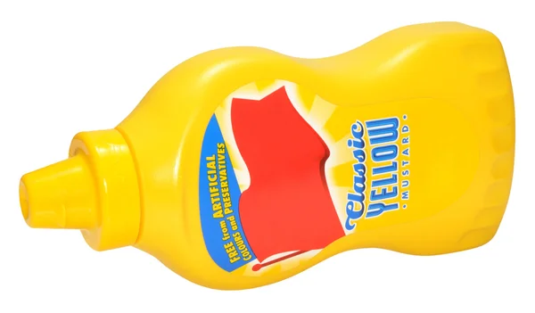 Sarı hardal şişe — Stok fotoğraf
