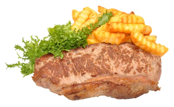 Filete frito y patatas fritas — Foto de Stock