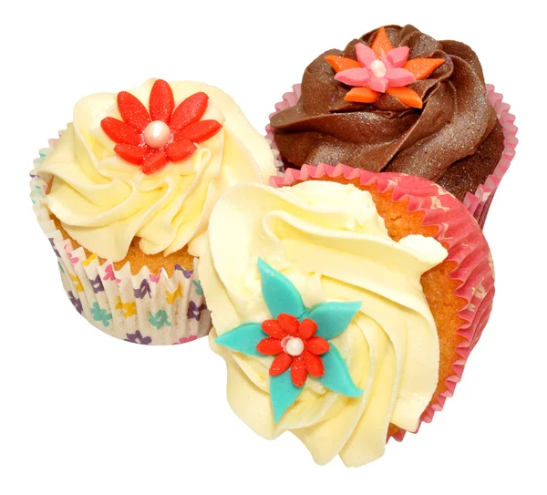Chocolate And Vanilla Cupcakes — Zdjęcie stockowe
