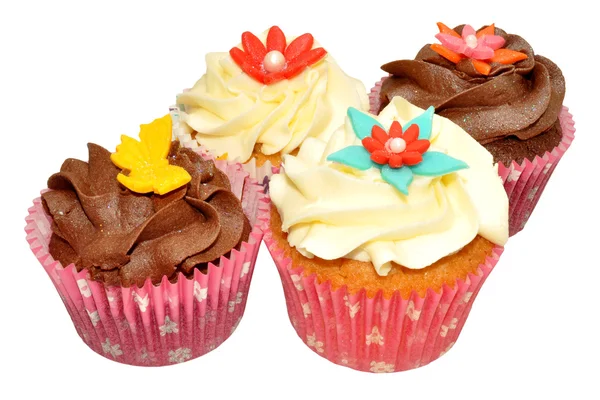 Chocolate And Vanilla Cupcakes — Zdjęcie stockowe